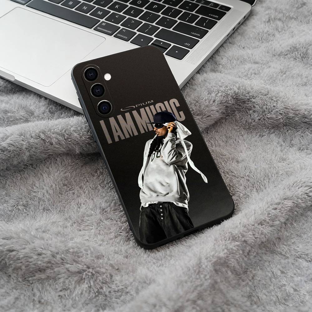 I AM MUSIC (Playboi Carti) Black Soft Silicone Phone Case for Samsung Galaxy A73, A71, A72, A70, A53, A52, A51