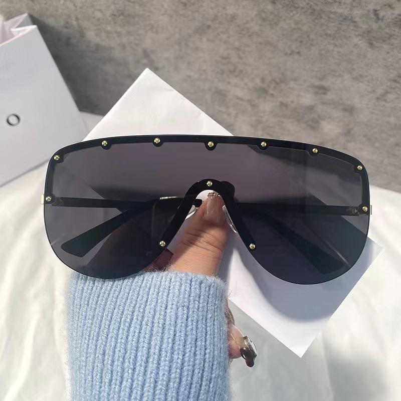 Fable Women's New Vintage Oversized Oval Sunglasses Rimless Uv400 Designer Eyewear Trendy Sun Glasses Fashion Cm