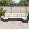 VidaXL Ensemble de canapé de jardin 7 pièces avec coussins Noir Poly Rattan 3347147
