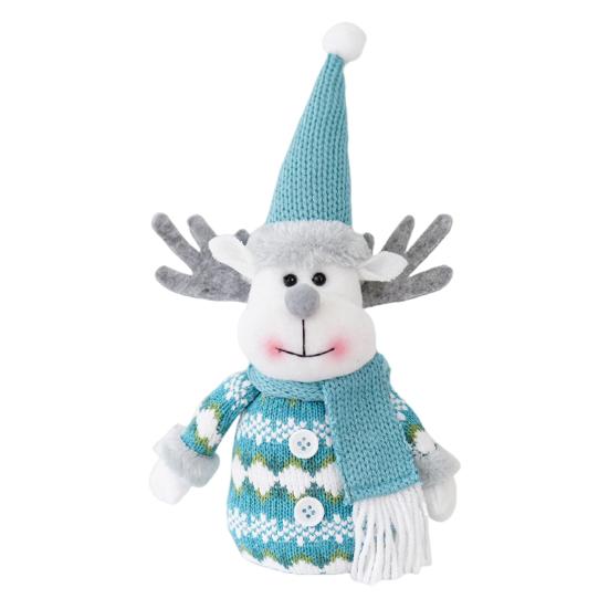 Christmas Doll Blue Snowman Santa Claus Reindeer Christmas Doll Handmade Plush Figure Ornament Home