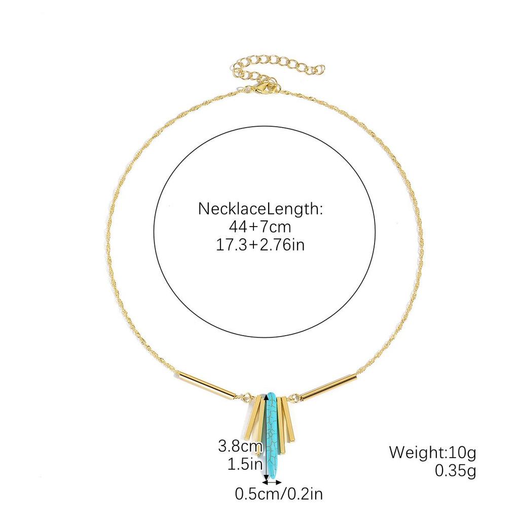 Natürliche Türkis Perlen Halskette, Boho Stil Gestapelte High-End Halskette