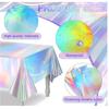 Iridescent Laser Tablecloth: Disposable Rainbow Plastic for Christmas & Birthday Parties