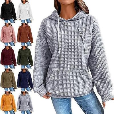 2024 Autumn & Winter Women's Round Neck Long Sleeve Sweater - Solid Color