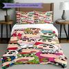 3pcs Duvet Cover Set (1*Duvet Cover + 2*Pillowcase, Without Core), Cartoon Comics Print Bedding Set, Bedroom Decor, All‑Season, Birthday Gift