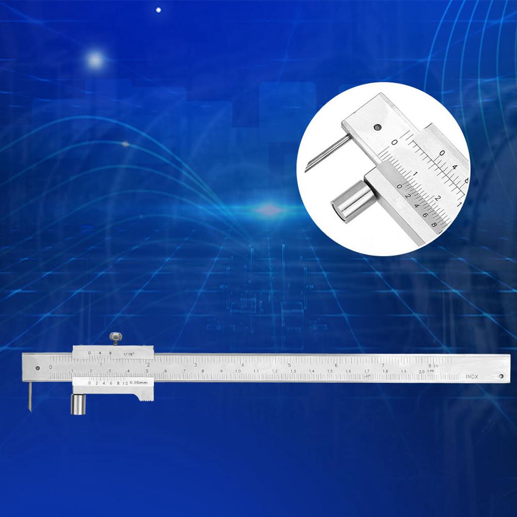 Measuring Tool Portable Stainless Steel Vernier Caliper 0‑200mm Caliper Ruler with Scriber