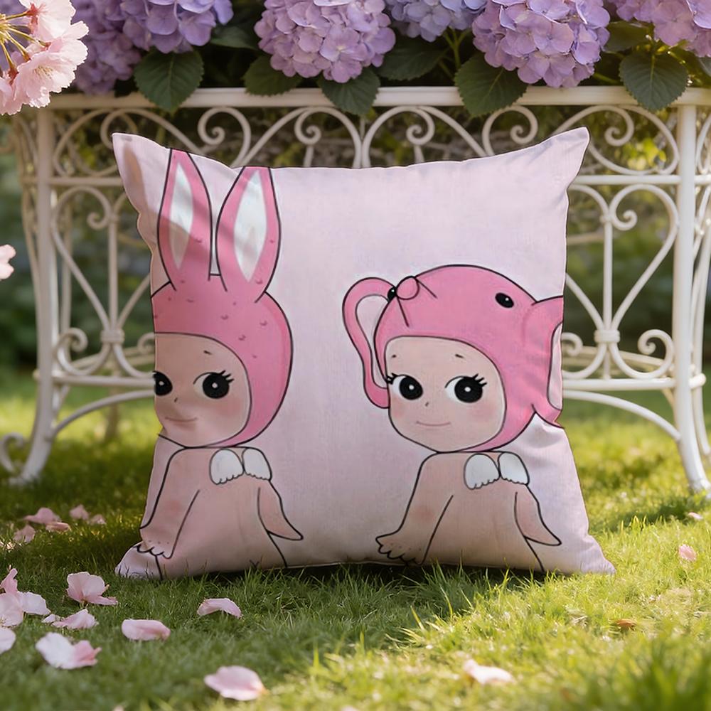Hot S-Sonnies Cartoon Cushion Cover Home & Car Dual-Scene Pillow Cover: Reversible for Premium Comfort
