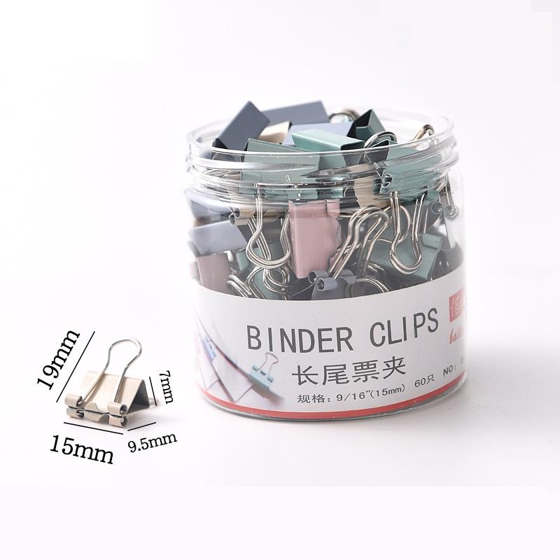 60pcs Mini Binder Clips Color Binder Clip Small Paper Clip 15mm Micro Size Office Clips for Home School Office Business