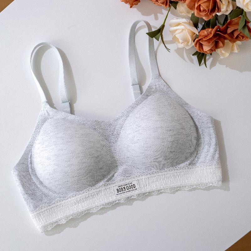 

Женщины Осень и Зима Утолщенные Сборки Без Косточек Маленькая Грудь Плоская Грудь Большое Нижнее Белье XL серый