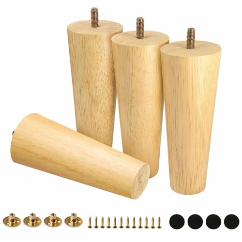 

Active Island Furniture Legs, 4 Wooden Legs, Height Adjustable, Sofa Parts, M8 a102 (Solid Wood, 12cm)