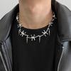 Punk Metall Dorn Nieten Choker Halskette für Männer Frauen Gothic Hip Hop Doppellagige Schlüsselbeinkette Halskette Y2K Schmuck Accessoires