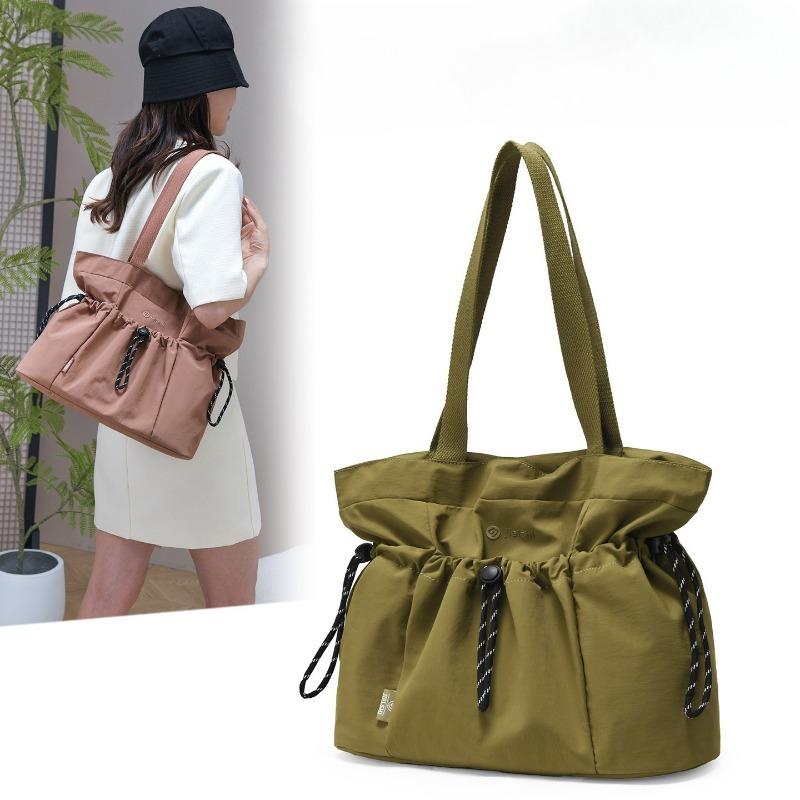 Casual Large Capacity Drawstring Anti-Theft Shoulder Bag Urban Minimalist Tote Bag Casually