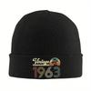 Chapéus Vintage 1963 Outono Inverno Toucas Gorros Quentes Boné de Aniversário de 60 Anos Toucas de Tricô