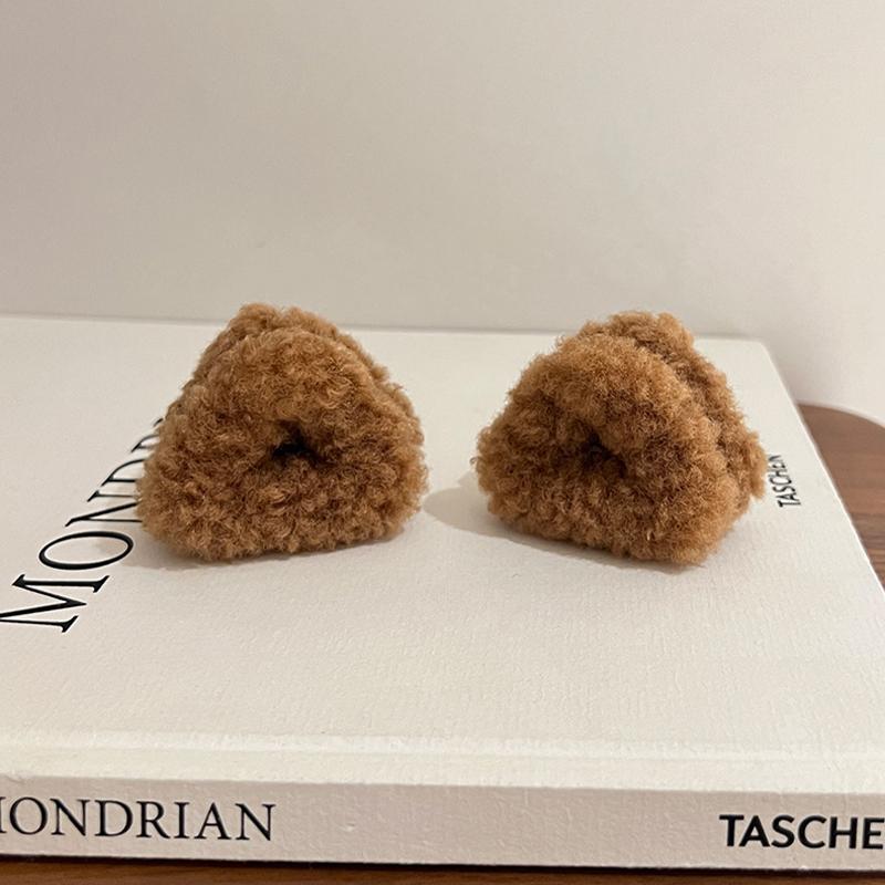 2Pcs Plush Cat Ears Shape Hair Clips Women Sweet Cute Beige Duck Beak Clip Hairpin Fashion Girls Headwear Hair Accessories