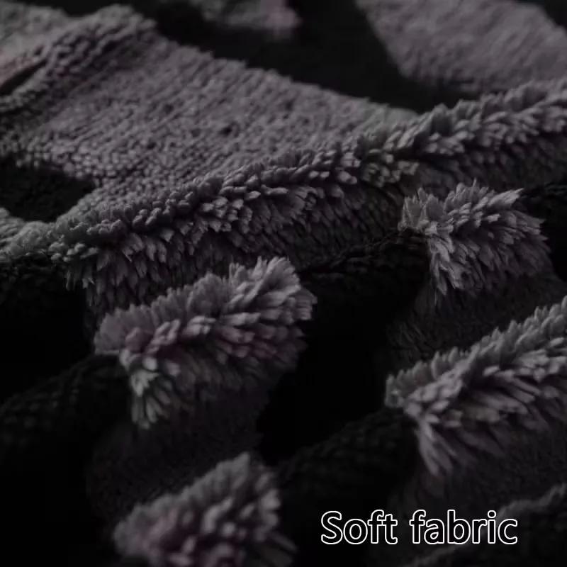 1pc Plush Sofa Cover - Modern Black & White Geometric Pattern,it for 1/2/3/4-Seater & Sectional Sofas - Luxury Living Room Decor