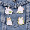 White Rabbit Cartoon Badge Clothing Bag Accessories Alloy Oil Drip Accessories Super Cute Animal Cute Brooch