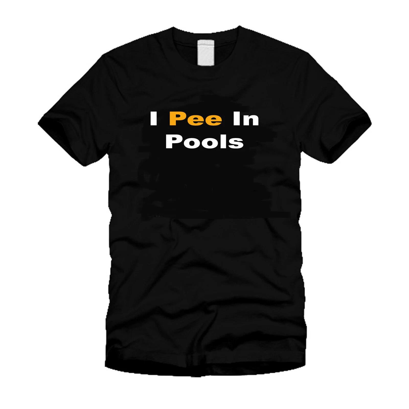 I Pee In Pools Funny Swimming Pool Fun Joke Unisex Black T-Shirt L