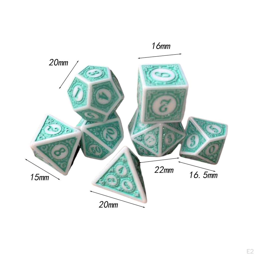7 Pieces Game Dices Set, Dice Entertainment Toys Math Counting Teaching Aids Polyhedral