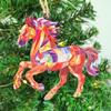 Yousheng Christmas Horse Ornaments 2D Acrylic Colorful Horse Ornament for Christmas Tree Equestrian Gifts for Women Horse Lovers