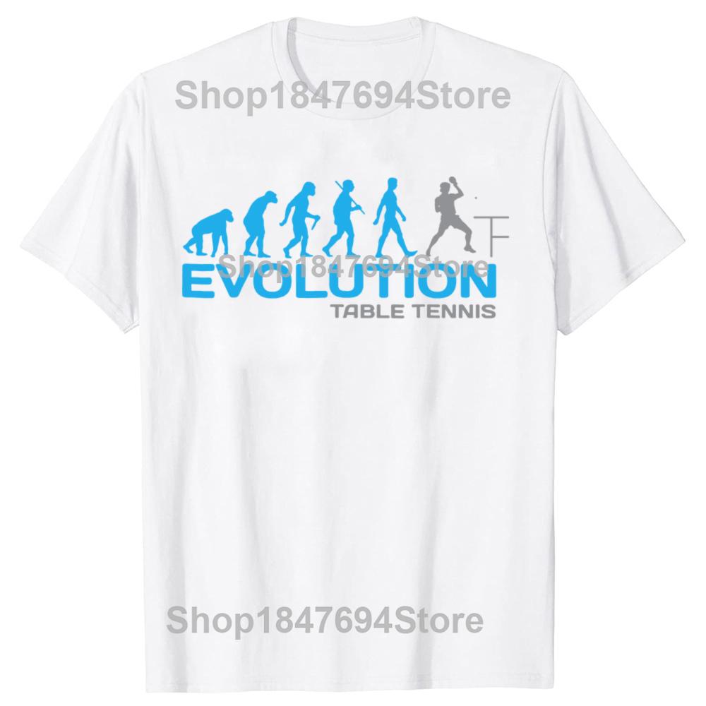 Funny Evolution Table Tennis Ping Pong Game Player T Shirts Graphic Cotton Streetwear Short Sleeve Birthday Gifts Summer T-shirt