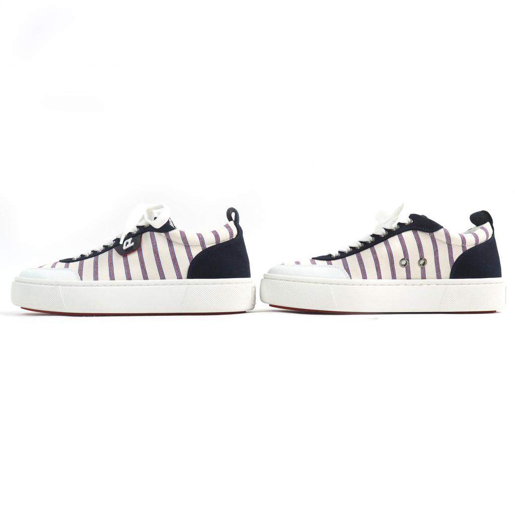 Pristine Christian Louboutin Low Cut Sneakers HAPPYRUI Border  Canvas Women Used