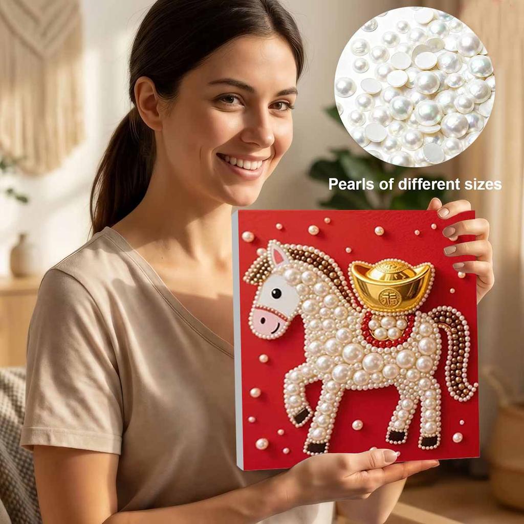 The Golden On The Horseback Full 5D DIY Pearl Gem Art Diamond Painting Kits for Adults/Beginners Gift Idea Home Decor 15.7x15.7in