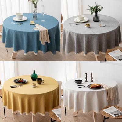 Large Round Tablecloth Solid Color Cotton Linen Waterproof Antifouling Dining Household Table Cloth Hotel Homestay Tablecloths