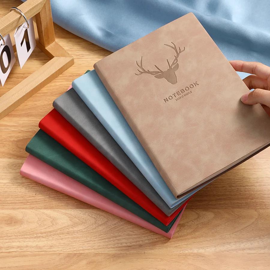 Popular A5 size deer head notebook, business notebook, portable diary, office meeting sketchbook, 200 pages