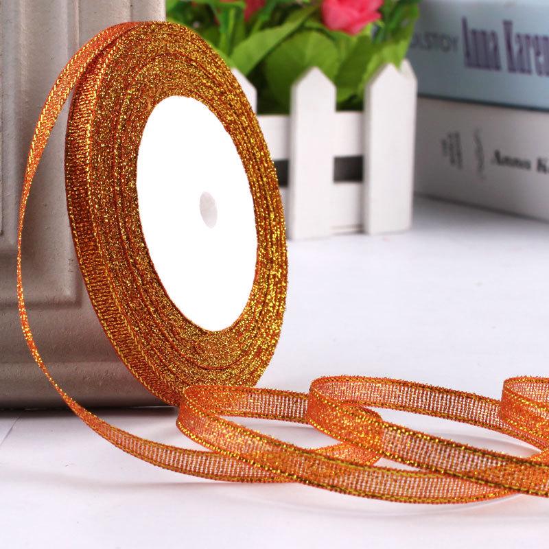 6mm Gold & Silver Onion Ribbon for Gift Packaging & Christmas Décor