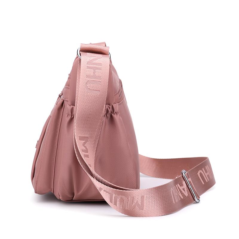Leichte Nylon-Crossbody-Tasche mit mehreren Reißverschlussfächern, verstellbarer breiter Riemen, lässige Umhängetasche für Damen für den täglichen Gebrauch