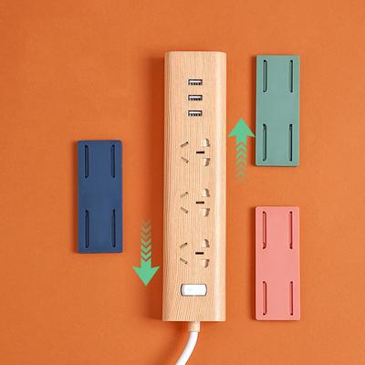 Organizador de cabos e fios de parede sem perfuração Fixador de soquete de mesa Suporte de soquete autoadesivo para casa Suporte de soquete para armazenamento de parede