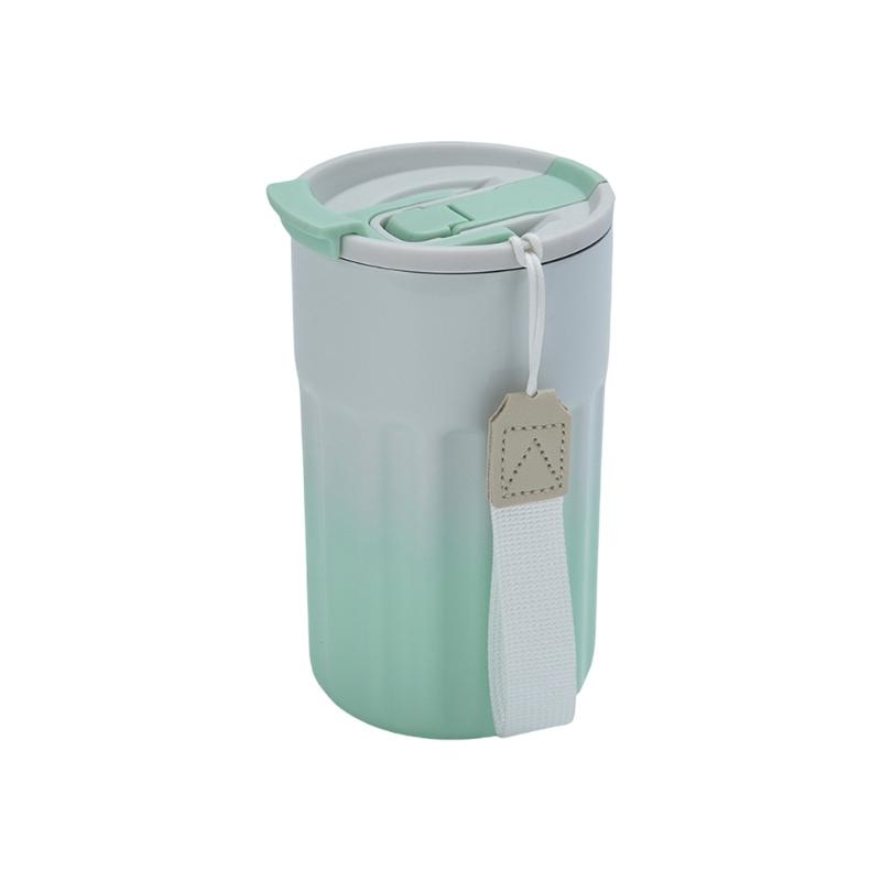 Stainless Steel Insulated Flask Car Drinking Cup for Travel Office 6 Color Ergonomic Handle Water Drinkware