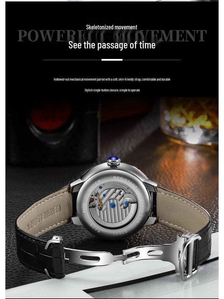 DURRENWEI Men's Blue Balloon Automatic Tourbillon Watch - Waterproof & Luminous