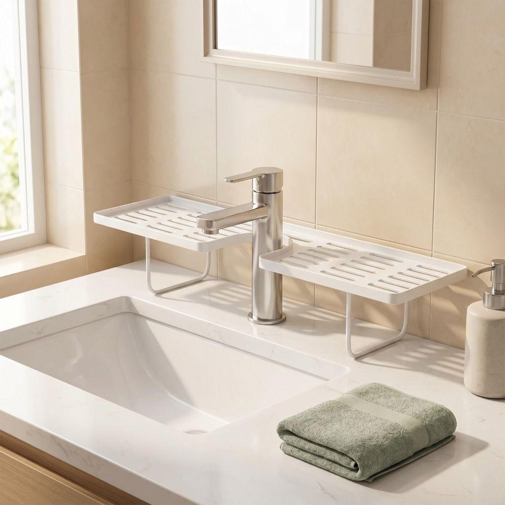 Water Drainage Faucet Storage Shelf Universal Counter Organizer Universal Sink Shelf Box Household