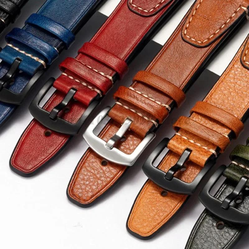 Vintage Echtlederarmband für Seiko für Omega für Universal 20mm 22mm Herren Damen Schnellverschluss Armband Zubehör