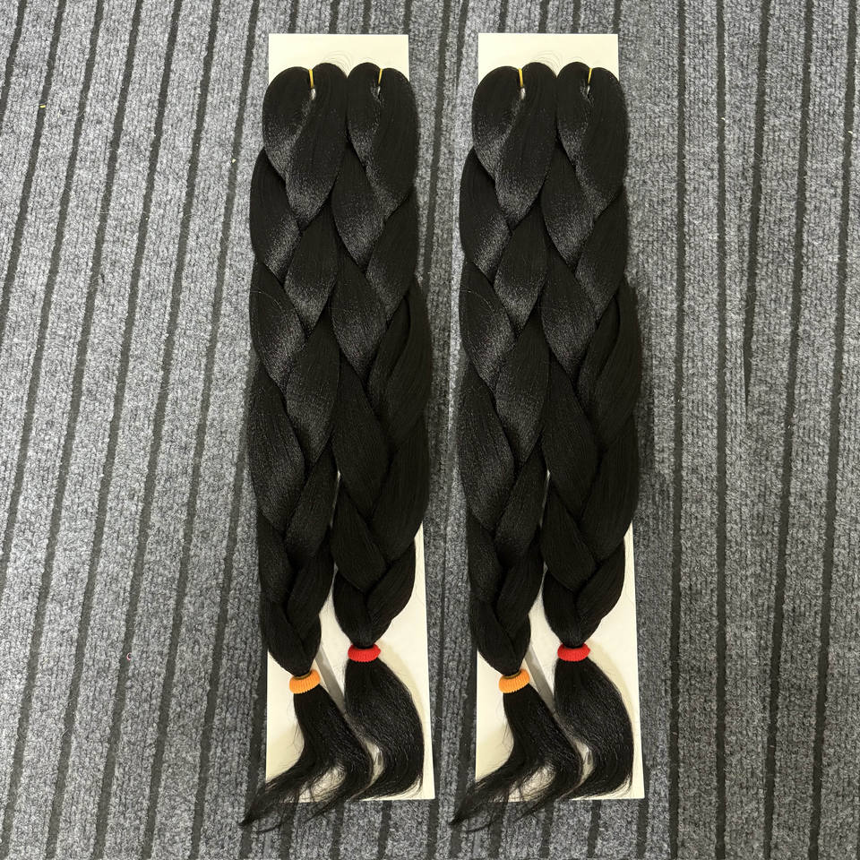 48inch 170grams 24inch 2X Pre-Stretched Jumbo Single Weft Braiding Hair Extensions Yaki Texture Dyed Heat Resistant Hot Water