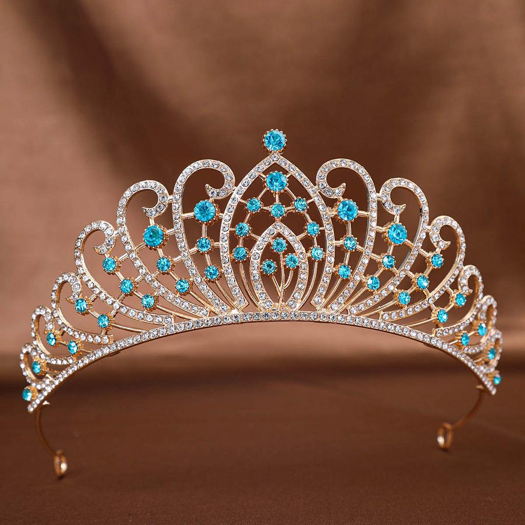 European and American Crown Princess Headwear Wedding Water Diamond Alloy Hair Accessory Full Diamond Crown Makeup Styling Updo Accessory