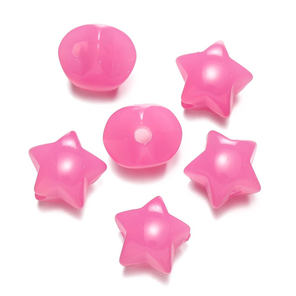 10pcs/lot Acrylic Jelly Colored Stars Shape Beads Bracelet Loose Beads For DIY Jewelry Making Necklace Craft Accessories