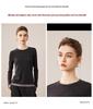 Women's Round Neck 100% Fine Wool Knit Top - Loose Slimming Fit
