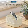 Interaction Parrot Perch Stand and Food Bowl For Efficient Bird Waste Management Potty Training And Mental Stimulation