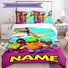 3pcs Custom Name Stumble Guys Bedding Set Duvet Cover Closure Includes 1 Duvet Cover & 2 Pillowcases for All Seasons Bedroom Decor