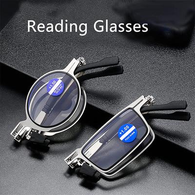 2Pcs Ultra Thin Folding Reading Glasses For Men Women Metal Frame Comes With Portable Flat Hard Case