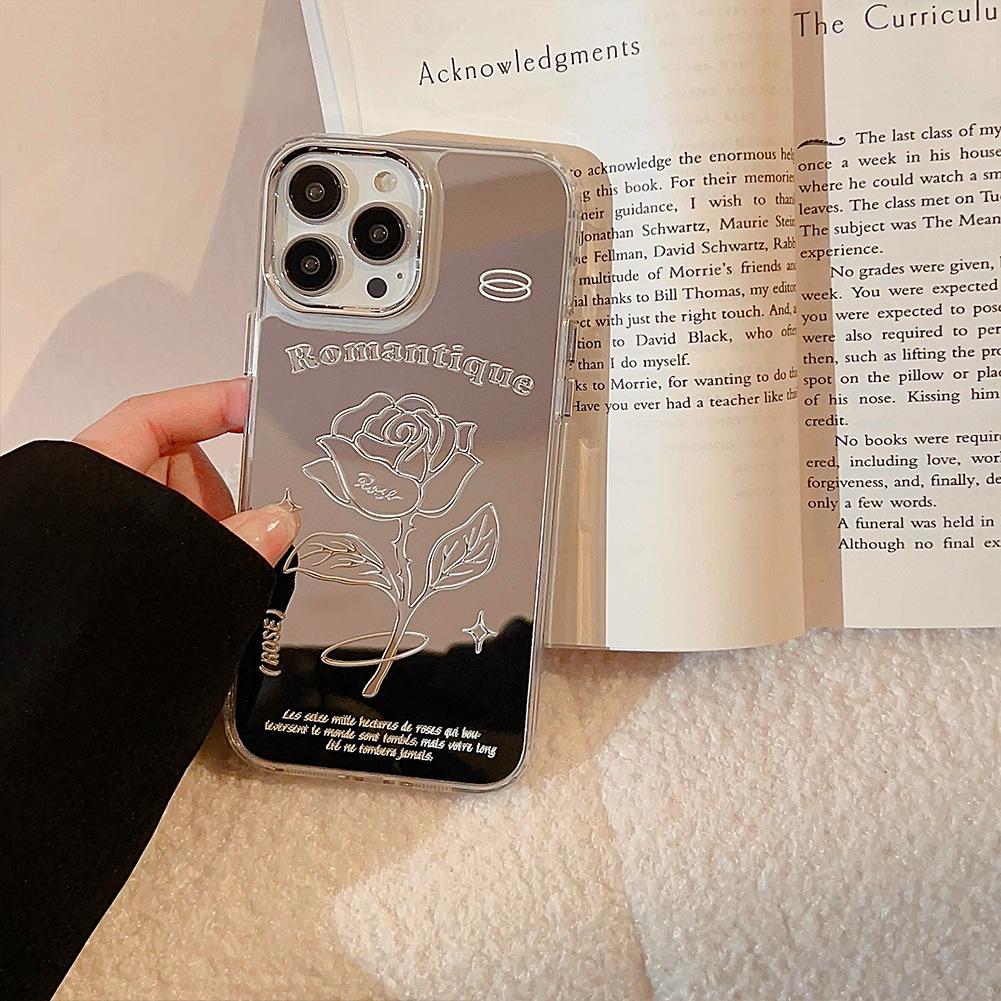 Mirror Silver Rose Case for iPhone 17 iPhone 17 Pro Max