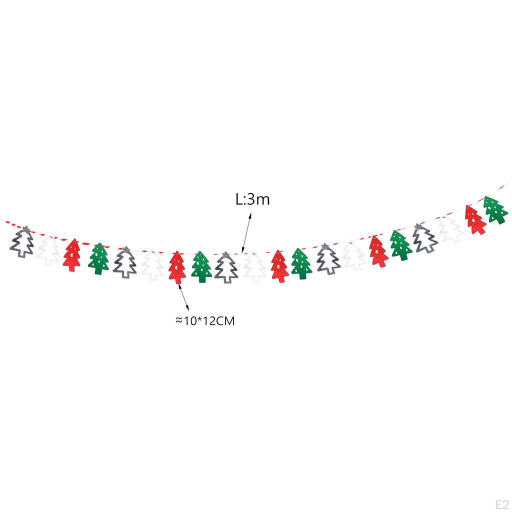 Christmas Banner, Hanging Flags, DIY, 300cm Long Curtain Decoration Garland, Pull Flag on Door Wall