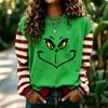 Women's Fashion Christmas Print Long Sleeve Neck Pullover Sweatshirt Casual Top