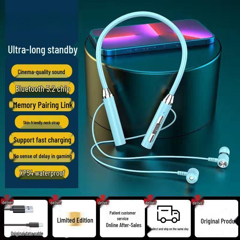 

Беспроводные Bluetooth наушники с шейным ободом: Спортивные вкладыши, Двойной наушник, Шумоподавление, Долгое время работы от аккумулятора, Универсальная совместимость