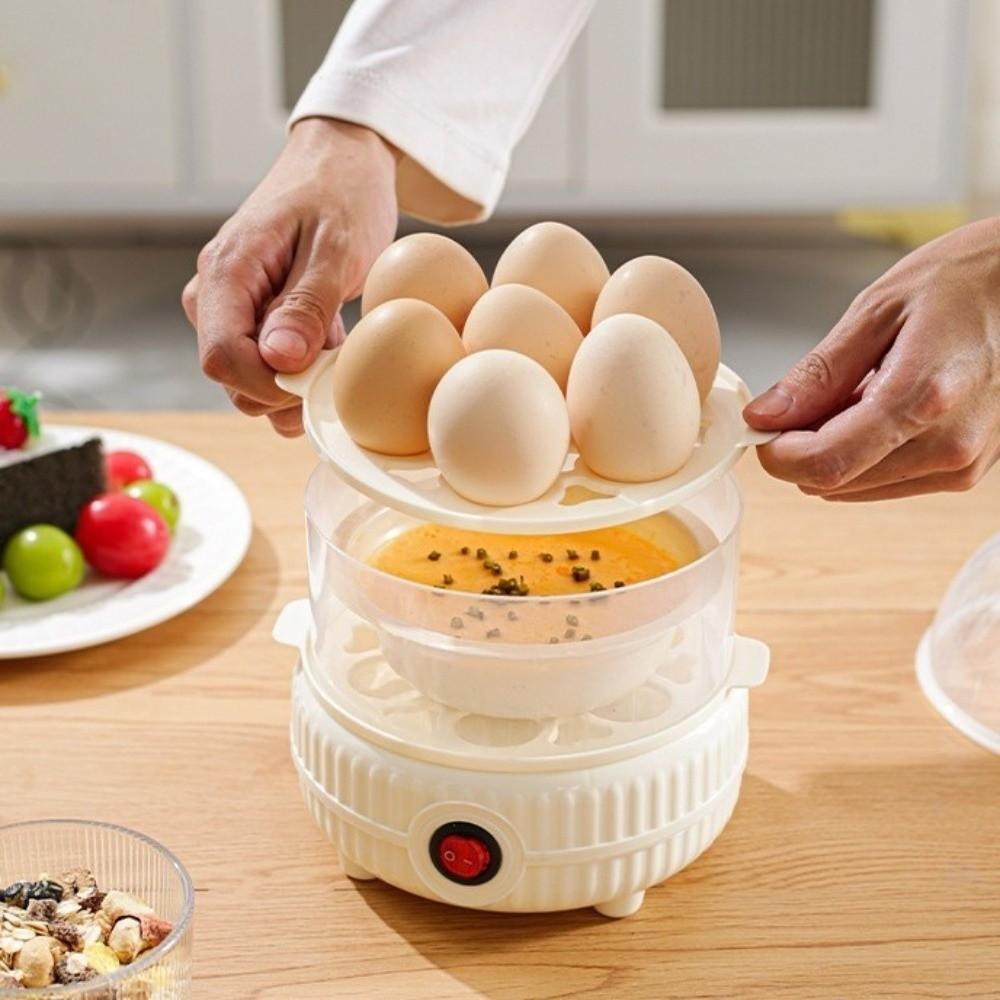 Plastic Automatic Egg Steamer 1-3 Layers Egg Boiler Half Boiled Egg Maker  Dormitory