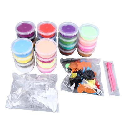 24 Colors Super Light Clay Kit Ultra Soft Safe Fun Modeling Clay Kit with 3 Sculpting Tools for Children