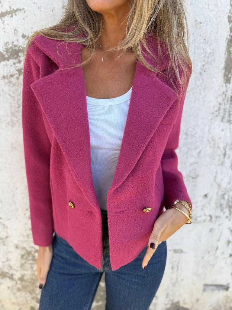 Women's Casual Wool Blend Button-Down Tops - 2025 Autumn/Winter European and American Style