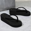 2025 Women's Platform High Heel Wedge Beach Thong Sandals for Petite Height Increase