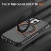 For iPhone 16 Pro Max Case Compatible with MagSafe Carbon Fiber Texture PC + TPU Back Cover with Ring Kickstand